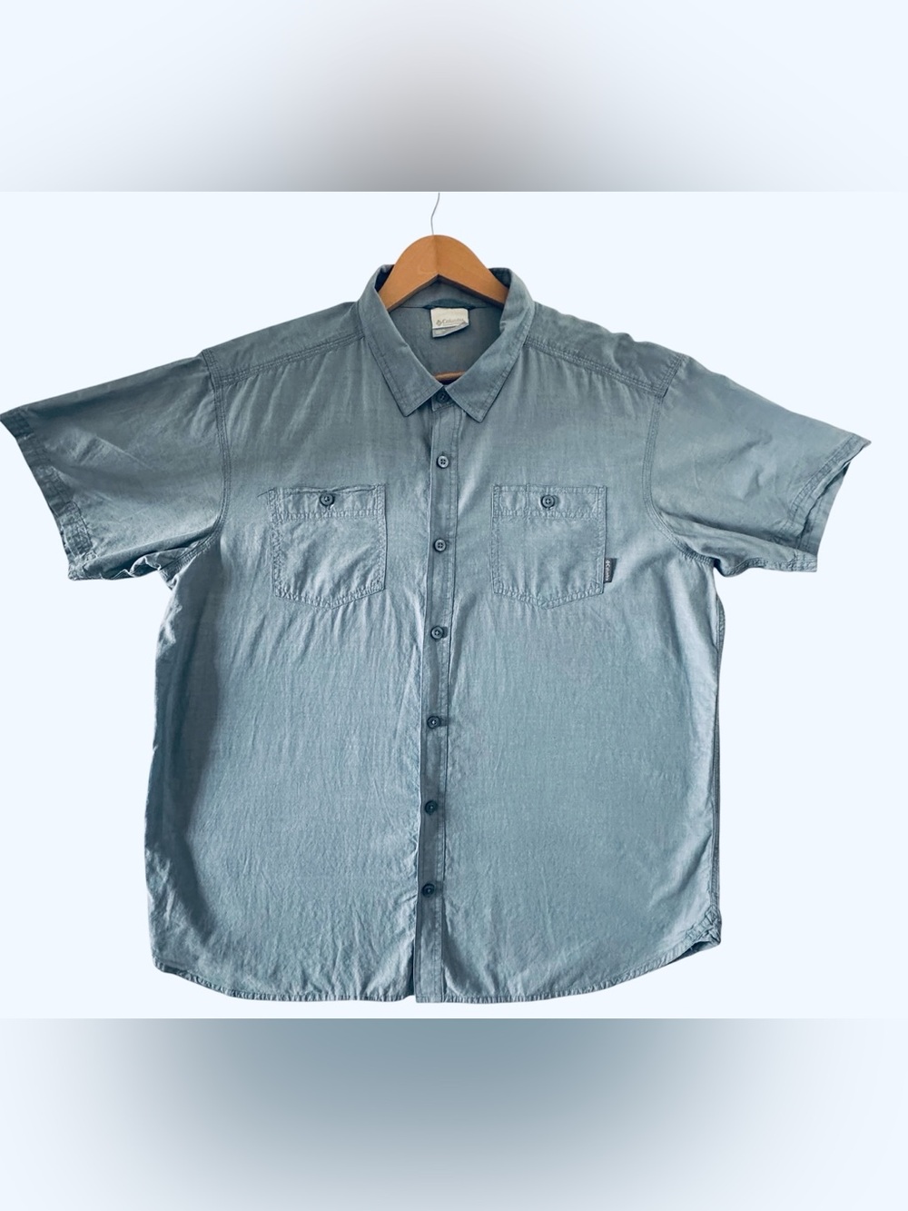 Vintage Columbia Button Chambray Men’s Short Sleeve Shirt